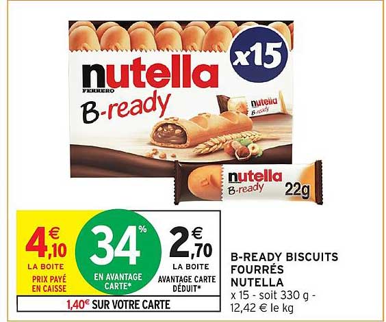 B-READY BISCUITS FOURRÉS NUTELLA