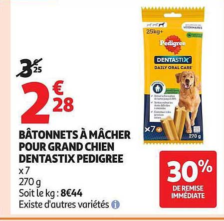 BÂTONNETS À MÂCHER POUR GRAND CHIEN DENTASTIX PEDIGREE
