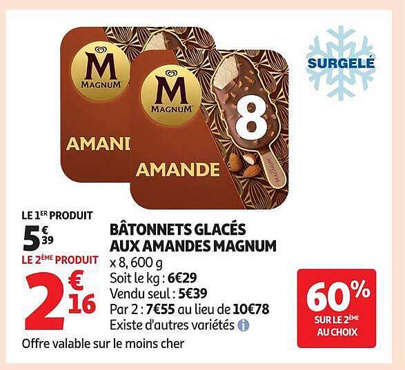 BÂTONNETS GLACÉS AUX AMANDES MAGNUM