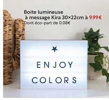 Boîte lumineuse à message Kira 30×22cm