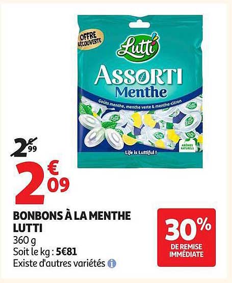 BONBONS À LA MENTHE LUTTI 360 g