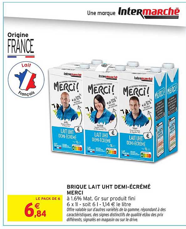 BRIQUE LAIT UHT DEMI-ÉCRÉMÉ MERCI