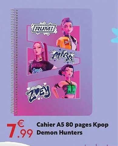 Cahier A5 80 pages Kpop Demon Hunters
