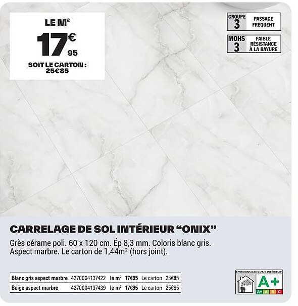 CARRELAGE DE SOL INTÉRIEUR “ONIX”