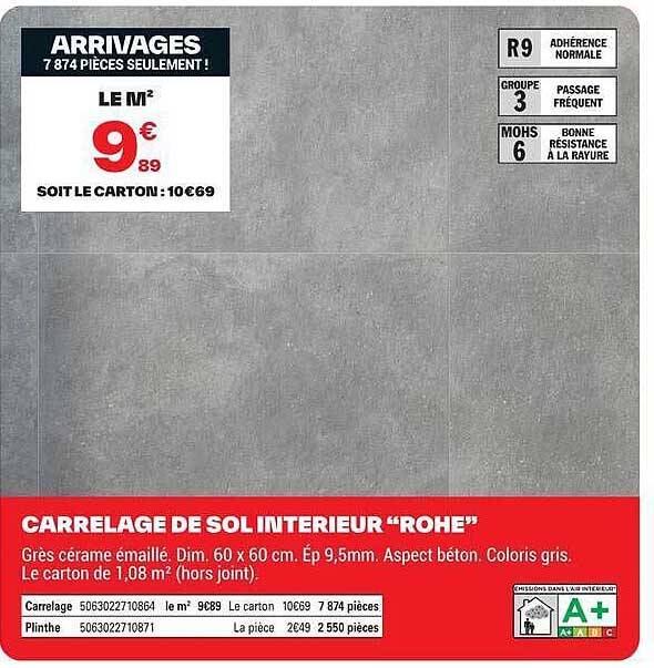 CARRELAGE DE SOL INTERIEUR “ROHE”