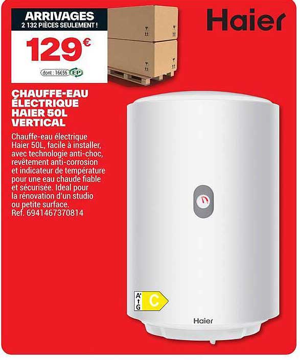 CHAUFFE-EAU ÉLECTRIQUE HAIER 50L VERTICAL