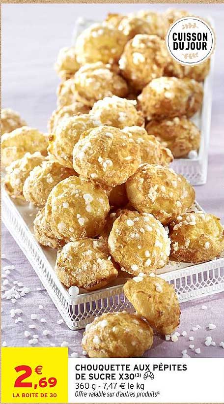 CHOUQUETTE AUX PÉPITES DE SUCRE X30