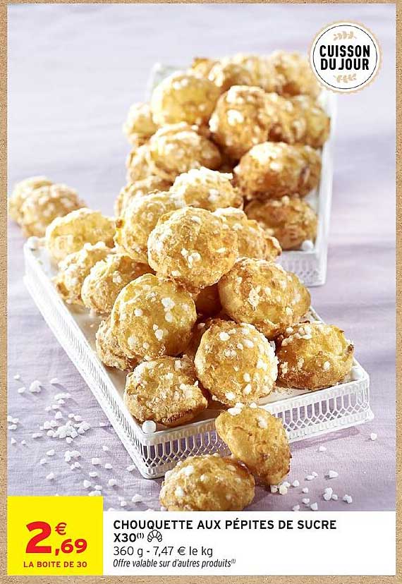 CHOUQUETTE AUX PÉPITES DE SUCRE X30