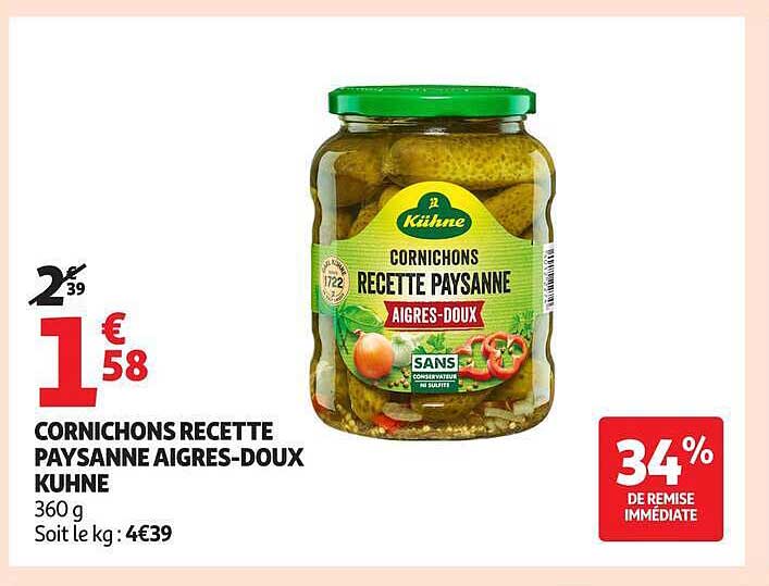 CORNICHONS RECETTE PAYSANNE AIGRES-DOUX KUHNE