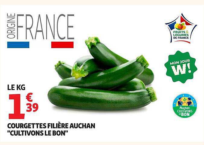 COURGETTES FILIÈRE AUCHAN "CULTIVONS LE BON"