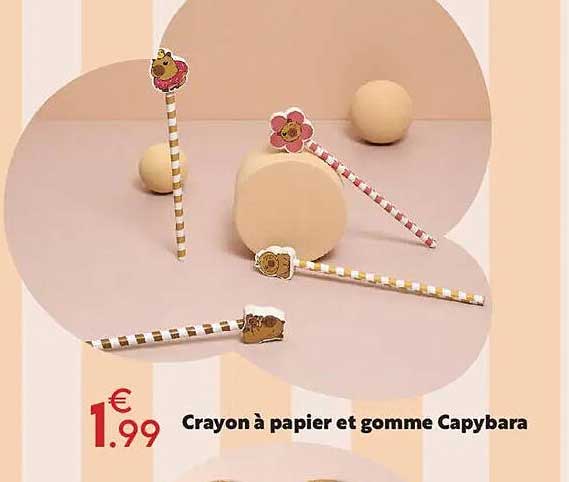 Crayon à papier et gomme Capybara