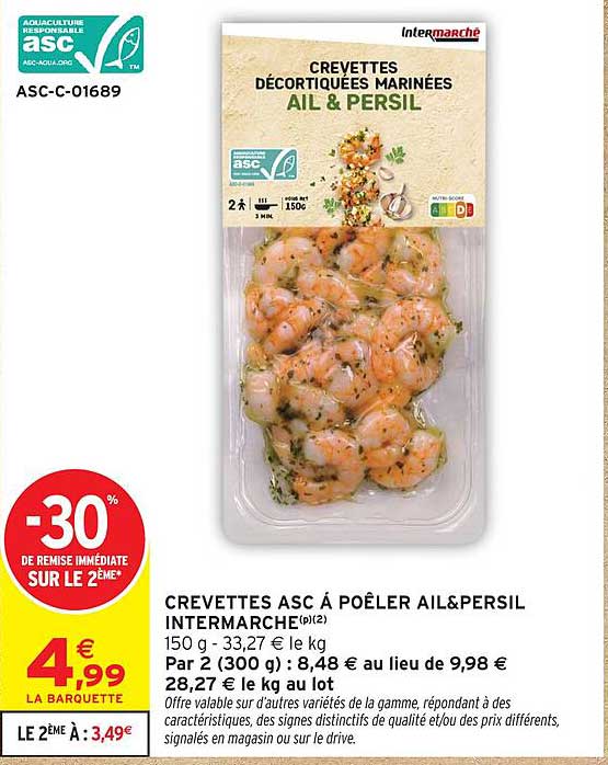 CREVETTES ASC À POÊLER AIL&PERSIL INTERMARCHE(P)(2)