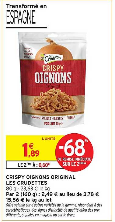 CRISPY OIGNONS ORIGINAL LES CRUDETTES