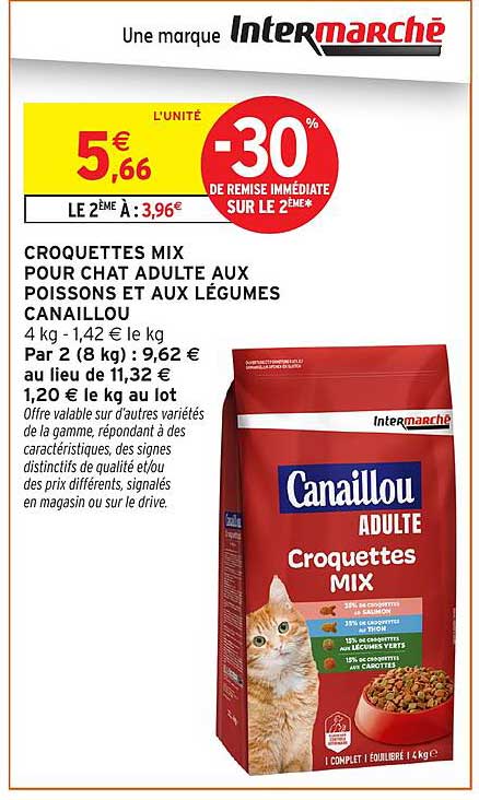 CROQUETTES MIX POUR CHAT ADULTE AUX POISSONS ET AUX LÉGUMES CANAILLOU