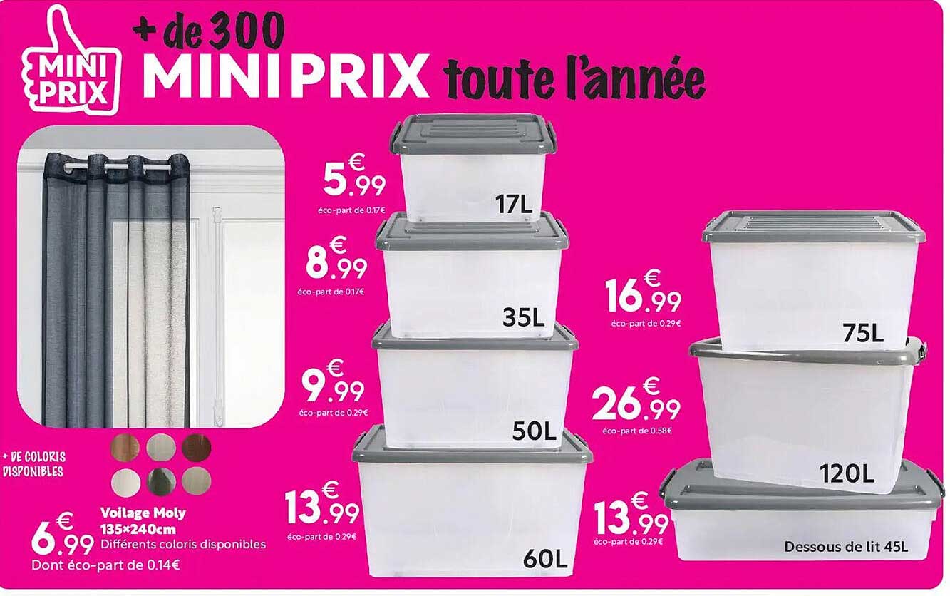 + de 300 MINIPRIX toute l’année