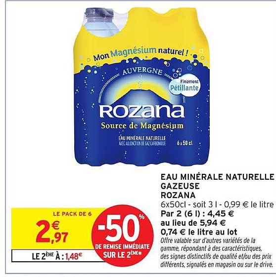 EAU MINÉRALE NATURELLE GAZEUSE ROZANA