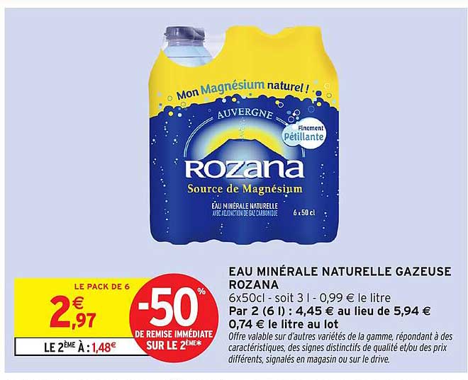 EAU MINÉRALE NATURELLE GAZEUSE ROZANA