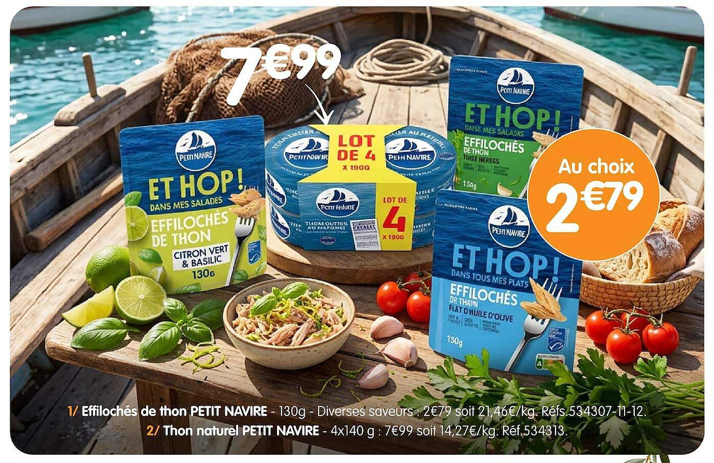 ET HOP! DANS MES SALADES EFFILOCHES DE THON CITRON VERT & BASILIC 130g