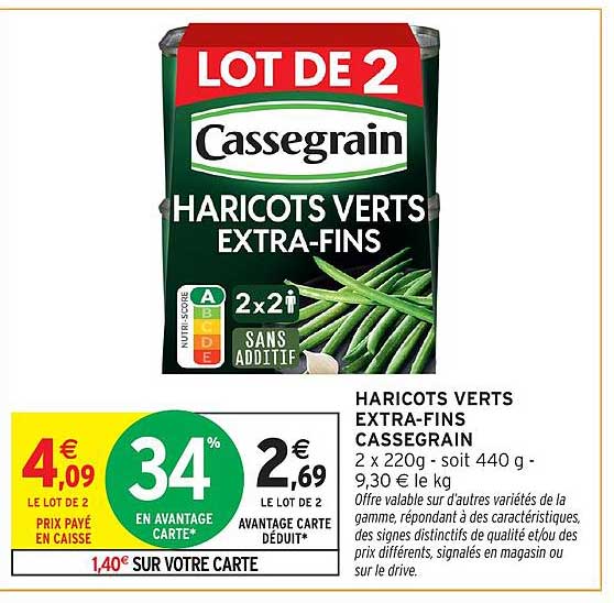 HARICOTS VERTS EXTRA-FINS CASSEGRAIN