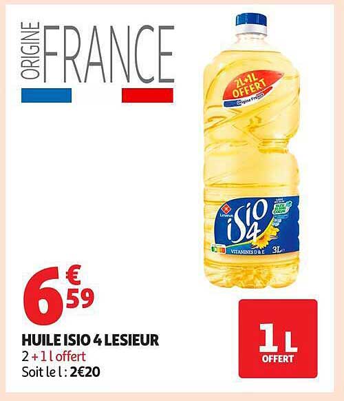 HUILE ISIO 4 LESIEUR 2 + 1 l offert
