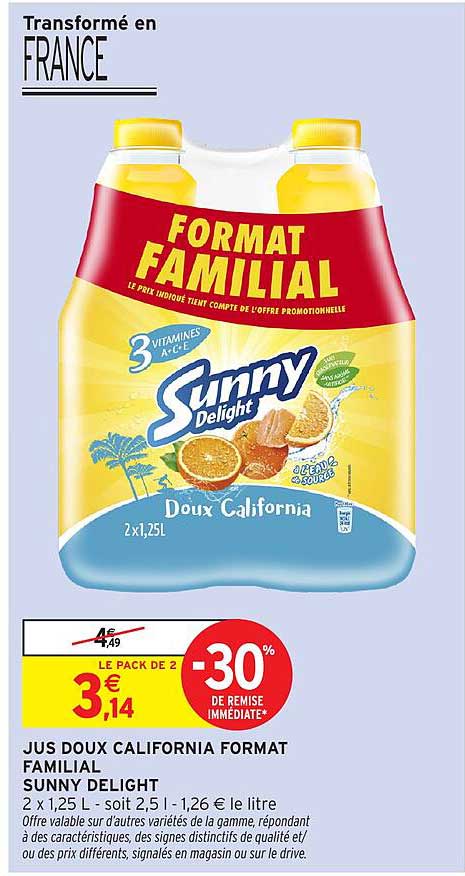 JUS DOUX CALIFORNIA FORMAT FAMILIAL SUNNY DELIGHT