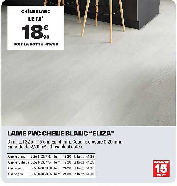 LAME PVC CHENE BLANC “ELIZA”