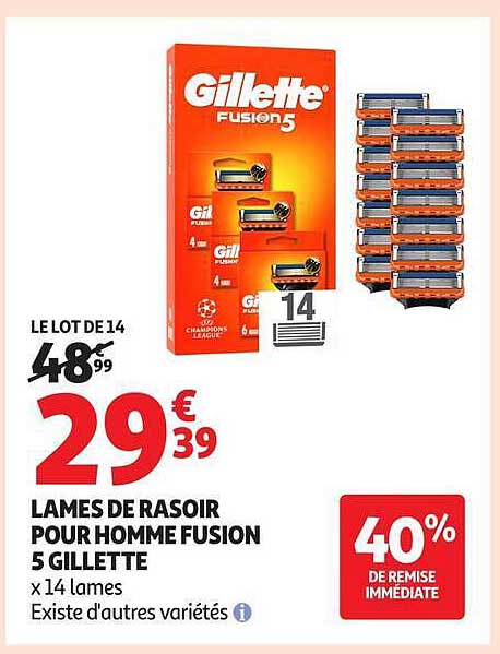LAMES DE RASOIR POUR HOMME FUSION 5 GILLETTE