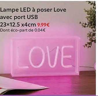 Lampe LED à poser Love avec USB