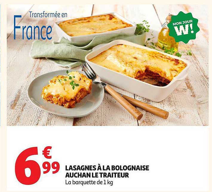 LASAGNES À LA BOLOGNAISE AUCHAN LE TRAITEUR