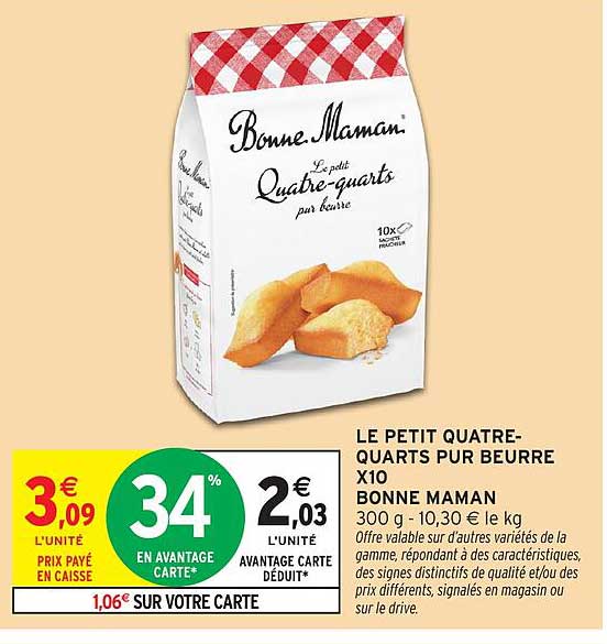 LE PETIT QUATRE-QUARTS PUR BEURRE X10 BONNE MAMAN