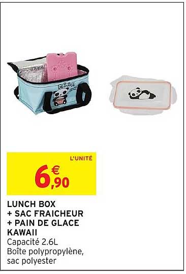 LUNCH BOX + SAC FRAICHEUR + PAIN DE GLACE KAWAII