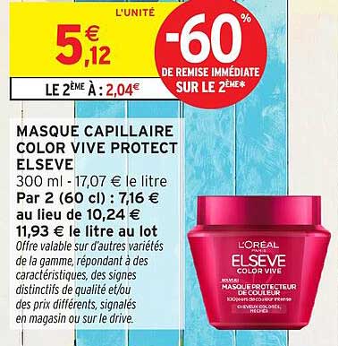 MASQUE CAPILLAIRE COLOR VIVE PROTECT ELSEVE