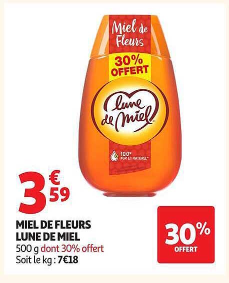 MIEL DE FLEURS LUNE DE MIEL 500 g dont 30% offert