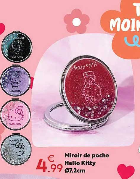 Miroir de poche Hello Kitty Ø7.2cm
