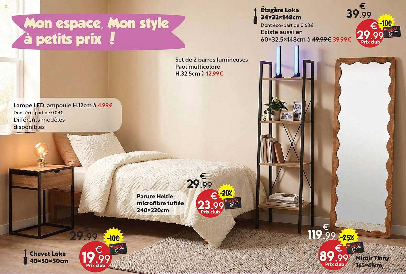 Mon espace, Mon style à petits prix !