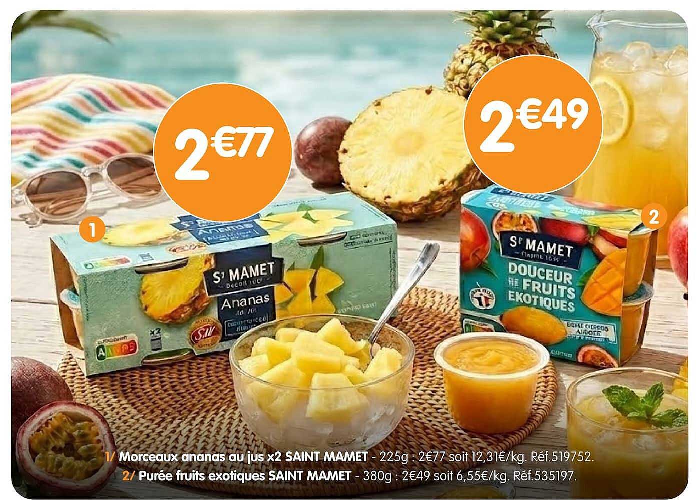 Morceaux ananas au jus x2 SAINT MAMET