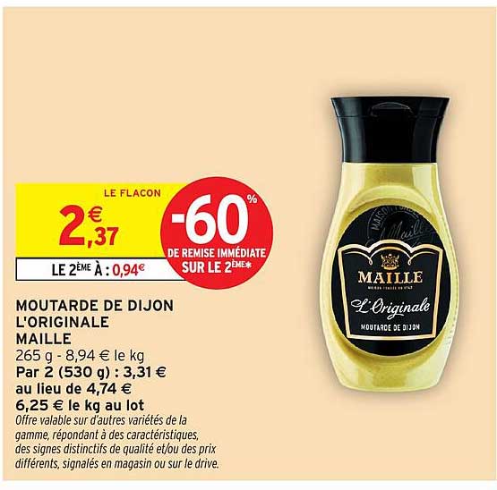 MOUTARDE DE DIJON L'ORIGINALE MAILLE