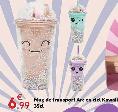 Mug de transport Arc en ciel Kawaii 35cl