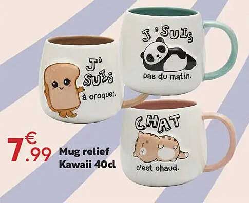 Mug relief Kawaii 40cl