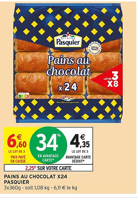 PAINS AU CHOCOLAT X24 PASQUIER