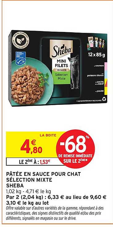 PÂTÉE EN SAUCE POUR CHAT SÉLECTION MIXTE SHEBA