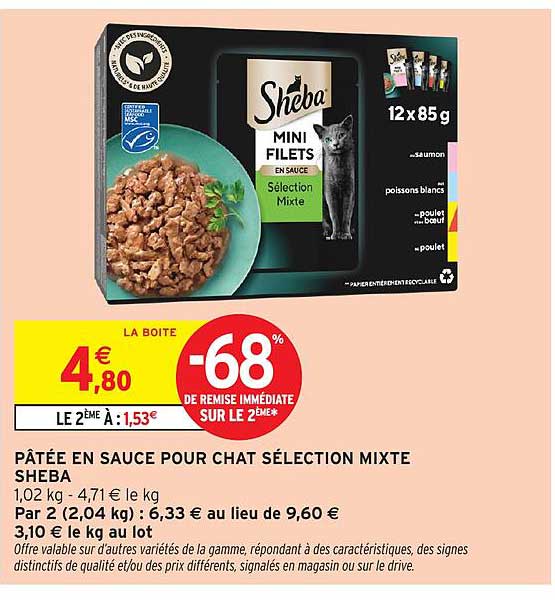 PÂTÉE EN SAUCE POUR CHAT SÉLECTION MIXTE SHEBA