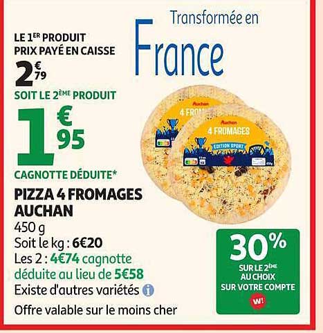 PIZZA 4 FROMAGES AUCHAN