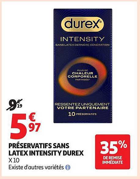 PRÉSERVATIFS SANS LATEX INTENSITY DUREX X 10
