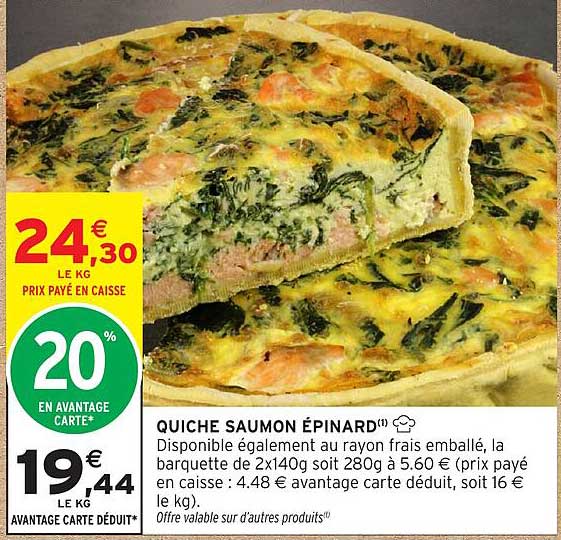 QUICHE SAUMON ÉPINARD