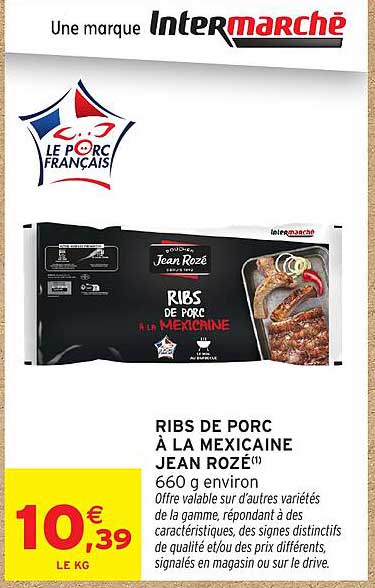 RIBS DE PORC À LA MEXICAINE JEAN ROZÉ