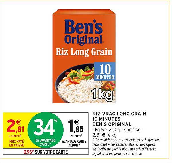 RIZ VRAC LONG GRAIN 10 MINUTES BEN'S ORIGINAL
