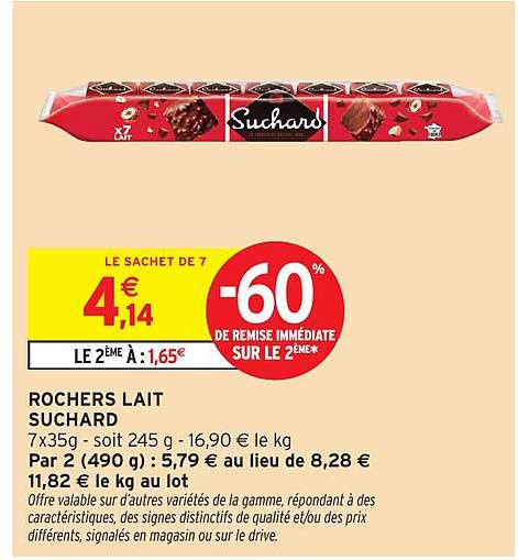 ROCHERS LAIT SUCHARD