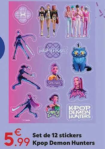 Set de 12 stickers Kpop Demon Hunters