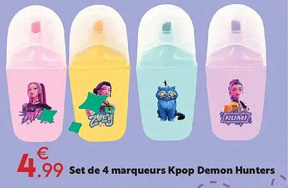 Set de 4 marqueurs Kpop Demon Hunters